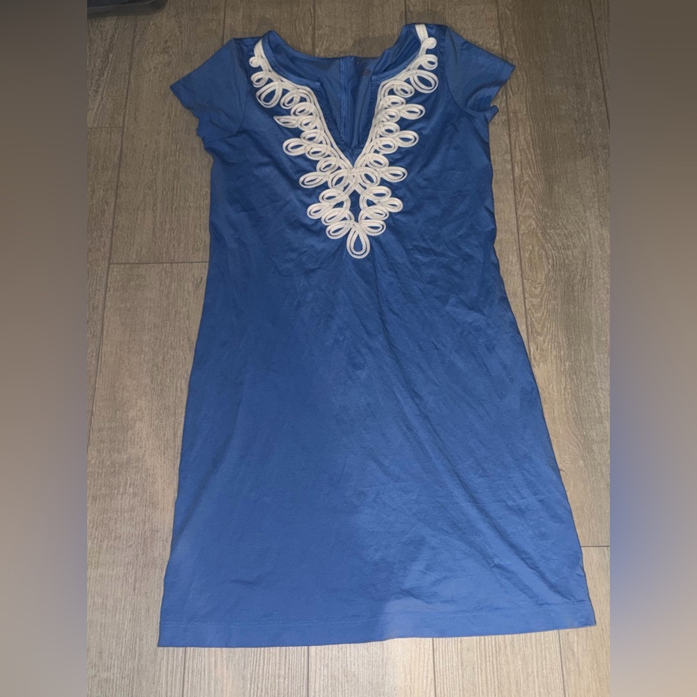 Lilly Pulitzer Blue Dress with White Embroidery
